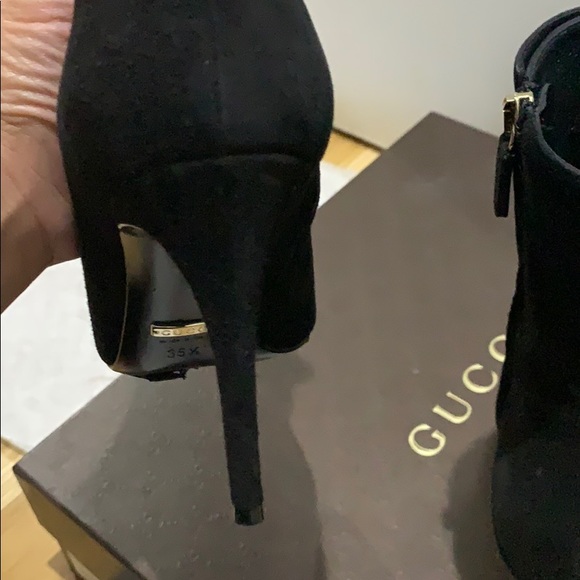 Gucci Black Rooney Horsebit Ankle Suede Boots - Picture 3 of 8